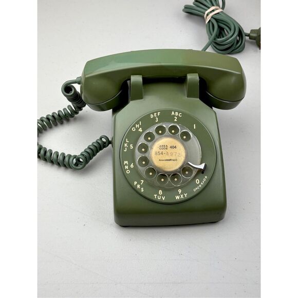 Vintage 1965 Western Electric G3 Handset 500 Rotary Dial Telephone Avocado Green - Picture 1 of 7
